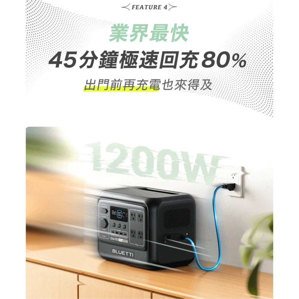 【預購】BLUETTI 1800W 100V2電吉拉mini(黑/綠)-細節圖3