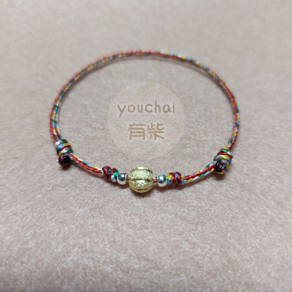 【youchai有柴】銀珠五色線防水蠟線平安繩手繩手環．腳繩腳環．紅繩手環．手工編繩．紅繩手環．飾品．小禮物-細節圖5