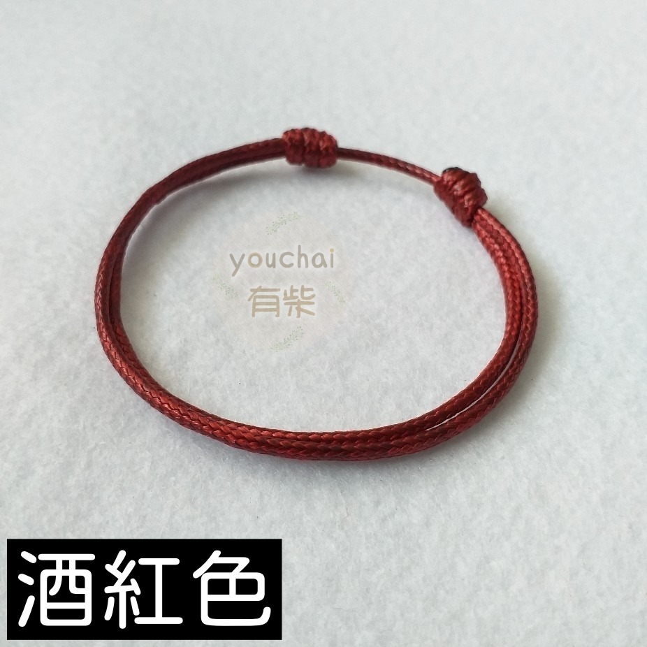 【youchai有柴】雙圈手繩．平安繩手繩手環腳繩．韓國蠟線．防水手環．手工編繩．紅繩．飾品．幸運繩-細節圖2