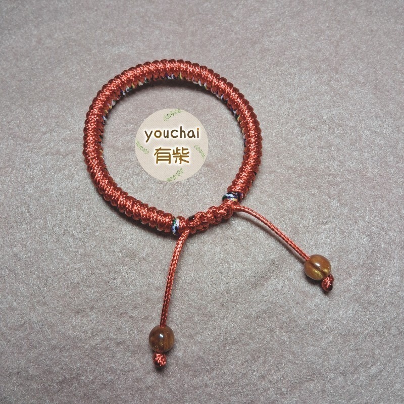 【youchai有柴】基本款-拉繩款-金剛結五色線七色線平安繩手繩手環．自選繩線色．手工編繩．紅繩手環．飾品．小禮物-細節圖7