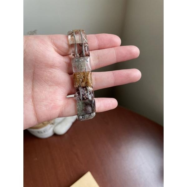 ♪ 四季幽靈♪- 天然16mm厚板異象共生水晶-手排/手鍊-細節圖2