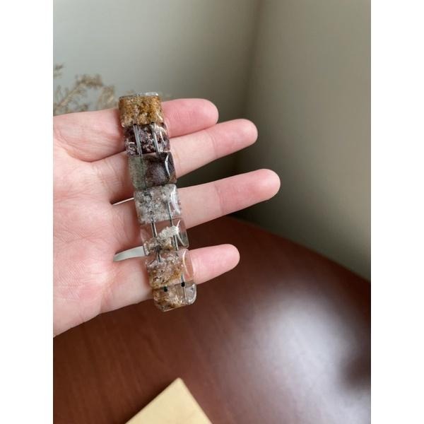 ♪ 四季幽靈♪- 天然16mm厚板異象共生水晶-手排/手鍊-細節圖3