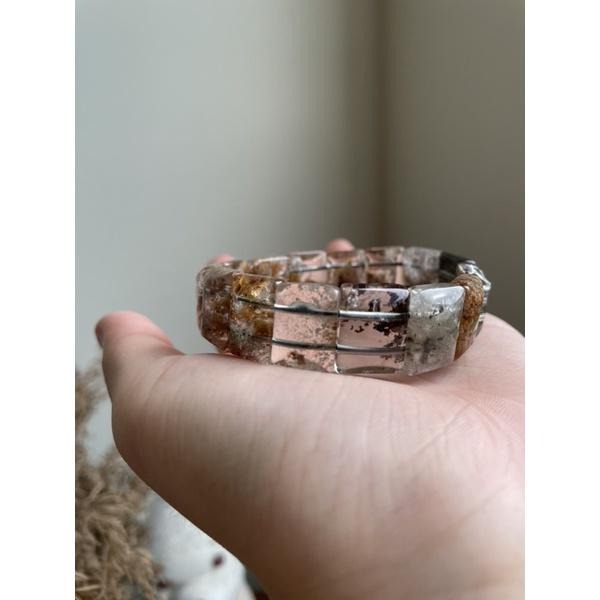 ♪ 四季幽靈♪- 天然16mm厚板異象共生水晶-手排/手鍊-細節圖4