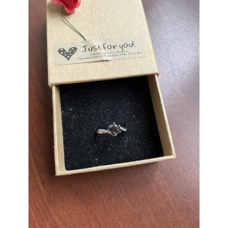 ♪莫桑鑽/黑鑽/白鑽《對戒不分售》♪- 鍍s925純銀活圍莫桑鑽石對戒-細節圖3