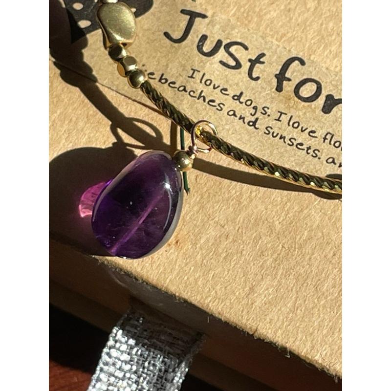 ♪紫水晶♪- 天然10mm紫水晶原礦紫晶設計款—頂輪—第七輪設計款手珠/手鍊-細節圖4