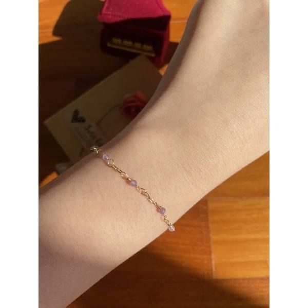 ♪天然紫水晶+14k包金♪- 2月份誕生石系列—紫晶鑽切二月設計款—手鍊/手鏈-細節圖5