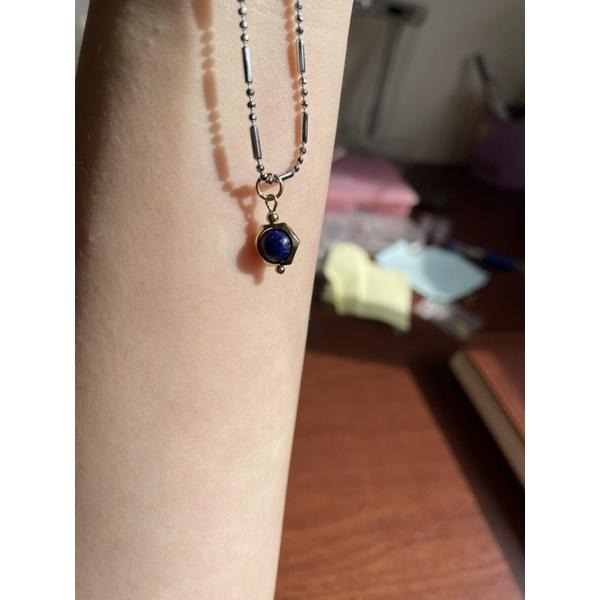 ♪拉長石/灰月光、青金石+14k包金♪- 天然無優無染青金石銅包14k金六角星設計款—項鍊/墜子（可客製）-細節圖6