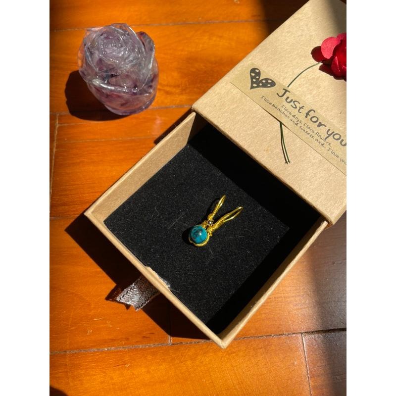 ♪美國鳳凰松+銅線編織♪- 《義賣區》天然藍銅孔雀共生松石保色銅線編織—項鏈/墜子/項鍊墜-細節圖7