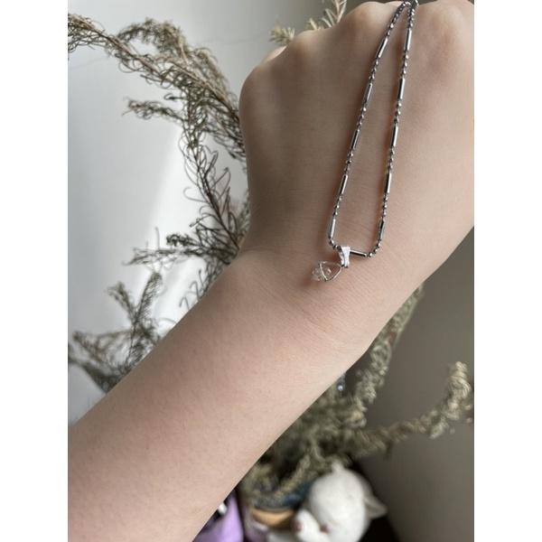 ♪ 赫基蒙/閃靈鑽/雙尖水晶/原礦紐約閃靈+s925純銀♪- 天然5～6mm美國閃靈鑽水晶純銀—項鍊/吊墜/墜子/隨意扣-細節圖3