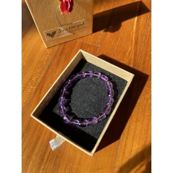 ♪紫水晶♪- 天然無優無染7mm桶珠鑽切清透紫晶高工切面—手珠/手鍊-細節圖5