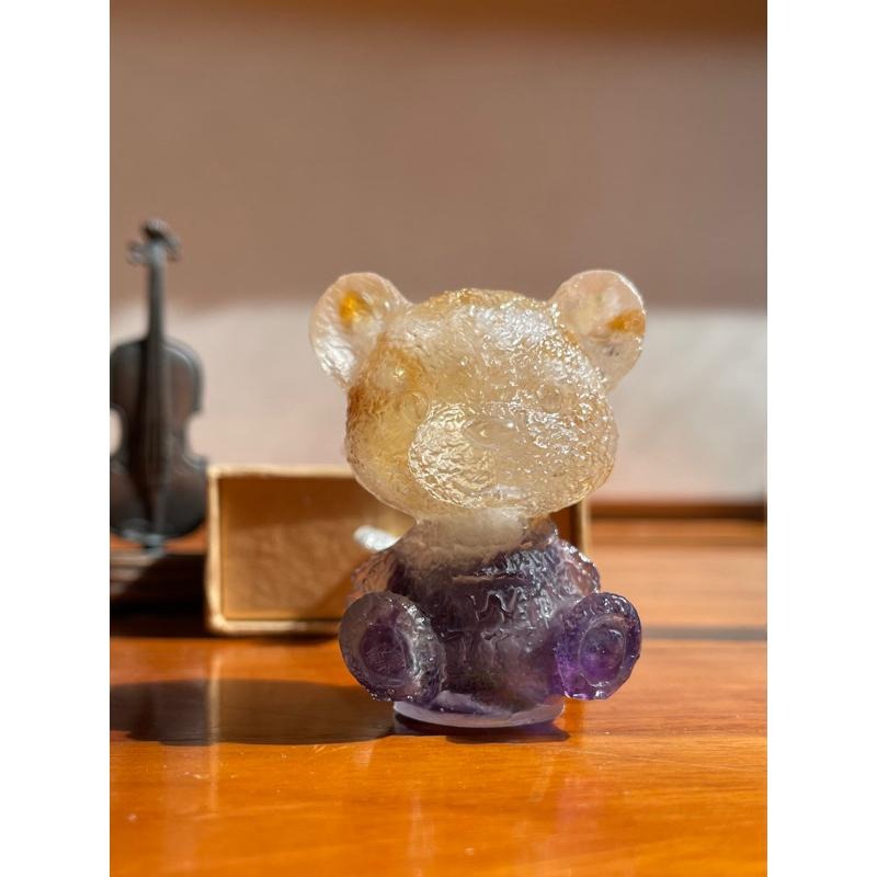 ♪ 原礦碎石毛衣熊/小熊♪- 天然碎石熊熊/泰迪熊—仿奧根塔/奧剛塔滴膠能量擺件—黑曜石/紫水晶/青金石-細節圖5
