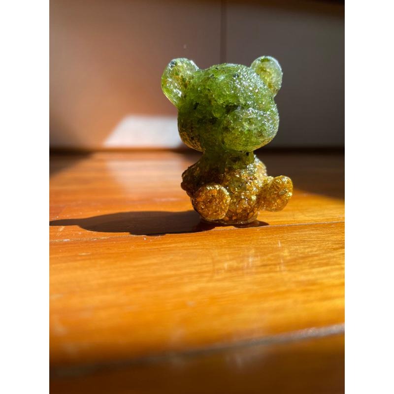 ♪ 原礦碎石毛衣熊/小熊♪- 天然碎石熊熊/泰迪熊—仿奧根塔/奧剛塔滴膠能量擺件—黑曜石/紫水晶/青金石-細節圖6