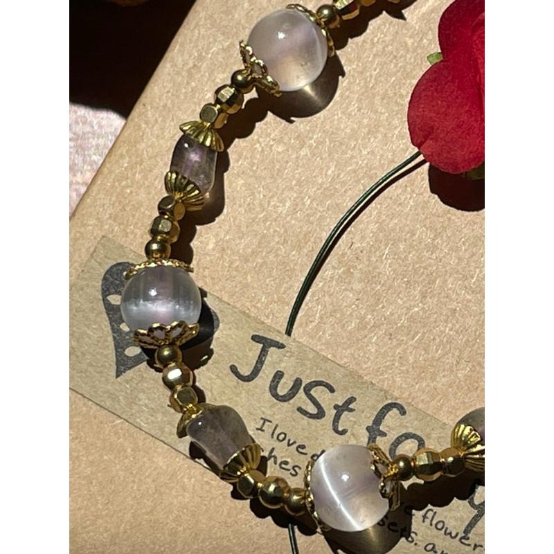 ♪透石膏+灰月光/拉長石♪- 天然6mm石膏晶拉長石—第八輪設計款—手珠/手鍊-細節圖3