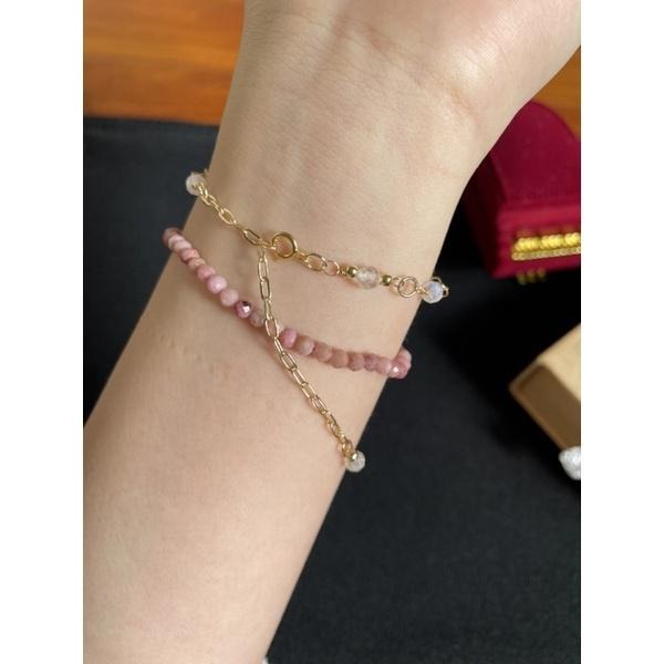 ♪天然藍暈月光石+14k包金♪- 6月份誕生石系列—白月光石鑽切六月設計款—手鍊/手鏈-細節圖3