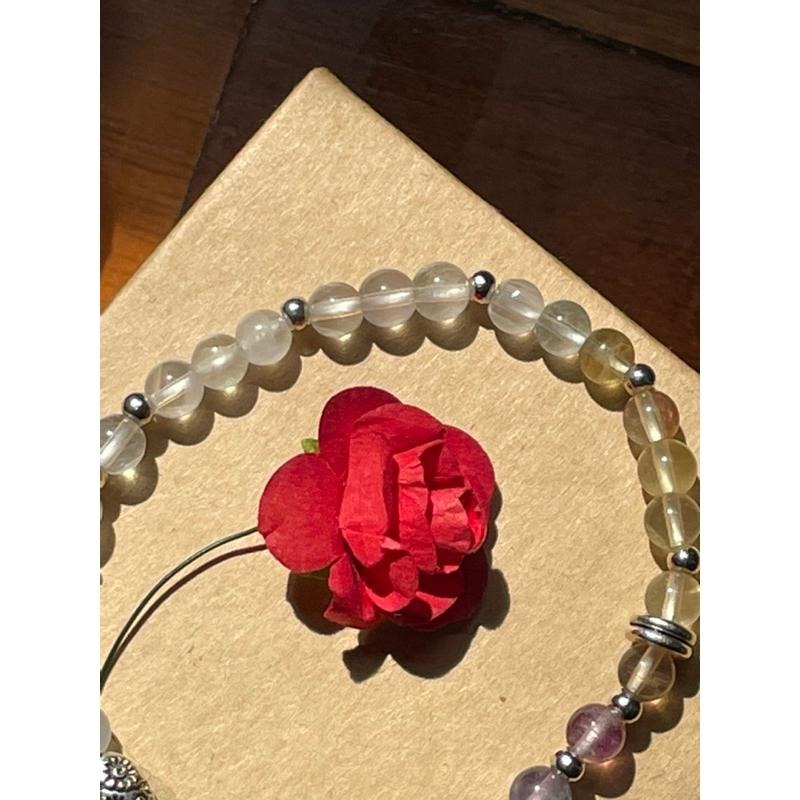 ♪螢石♪- 天然4mm螢石—水瓶座生日禮物設計款—手珠/手鍊-細節圖3