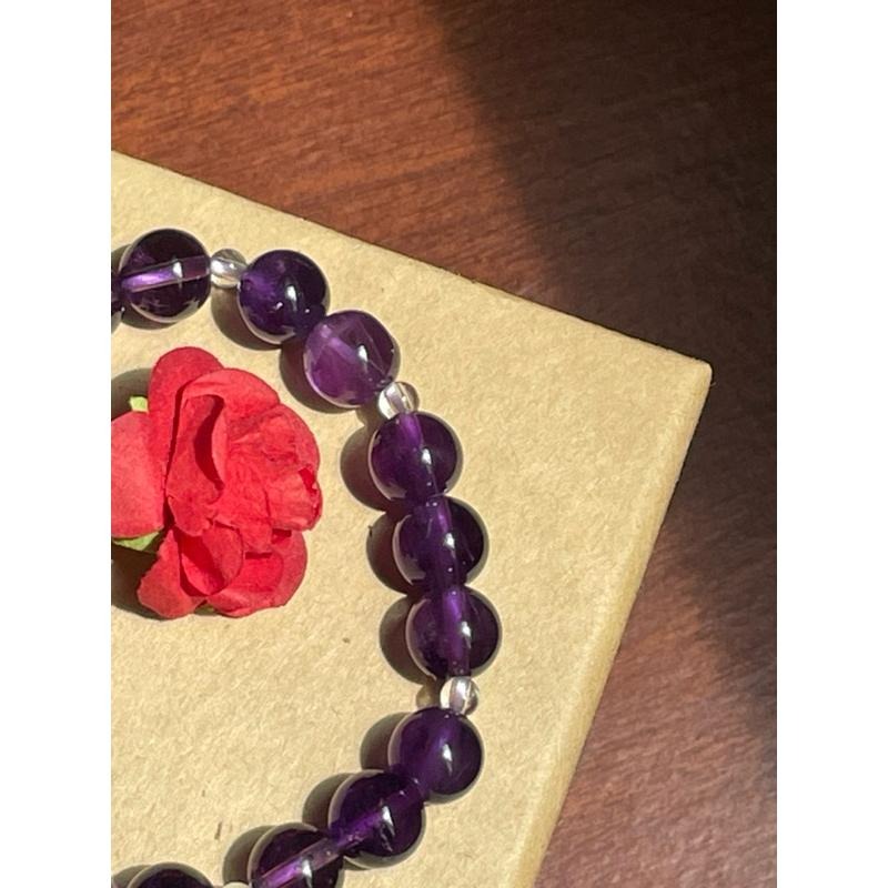 ♪紫水晶+白水晶♪- 天然水晶—手珠/手鍊《NG》-細節圖3