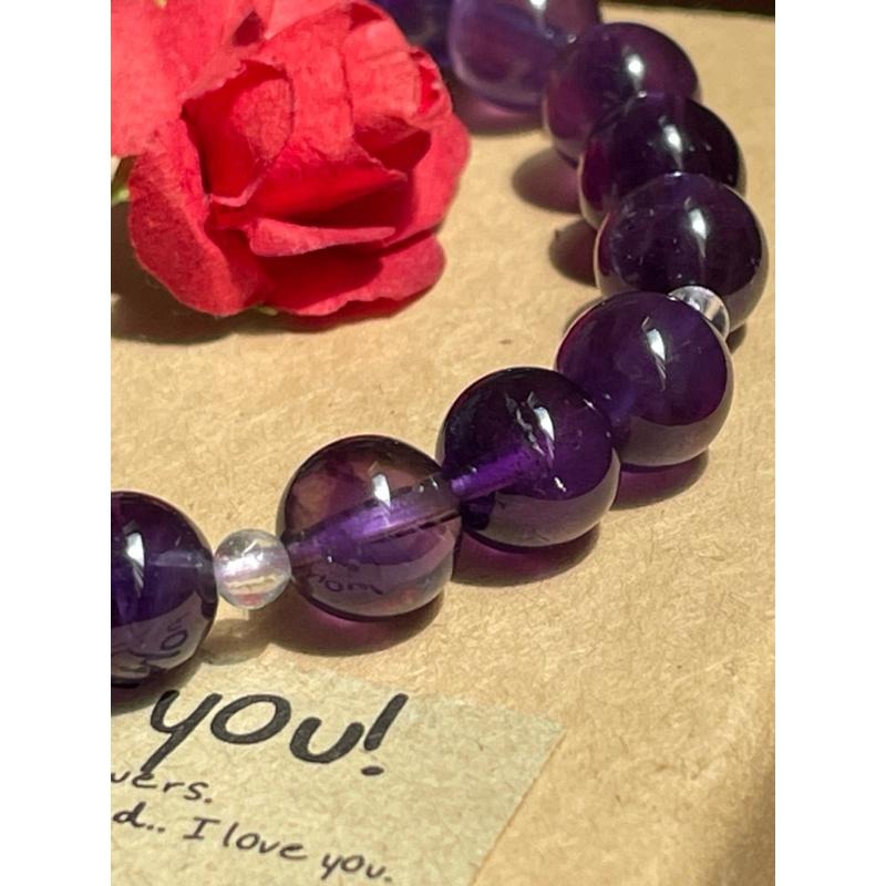 ♪紫水晶+白水晶♪- 天然水晶—手珠/手鍊《NG》-細節圖4