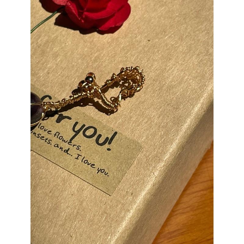 ♪紫鋰雲母/紫雲母+銅線編織♪- 《義賣區》天然雲母保色銅線編織—項鏈/墜子/項鍊墜-細節圖2