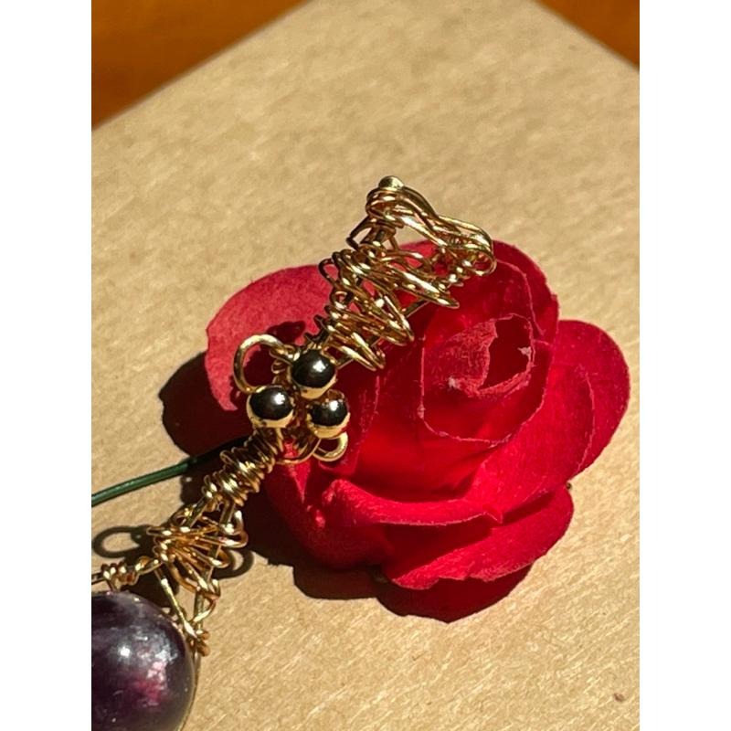 ♪紫鋰雲母/紫雲母+銅線編織♪- 《義賣區》天然雲母保色銅線編織—項鏈/墜子/項鍊墜-細節圖4