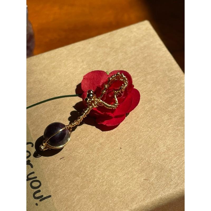 ♪紫鋰雲母/紫雲母+銅線編織♪- 《義賣區》天然雲母保色銅線編織—項鏈/墜子/項鍊墜-細節圖6