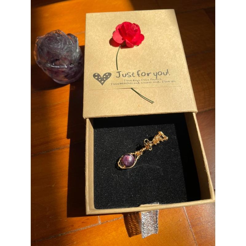 ♪紫鋰雲母/紫雲母+銅線編織♪- 《義賣區》天然雲母保色銅線編織—項鏈/墜子/項鍊墜-細節圖8