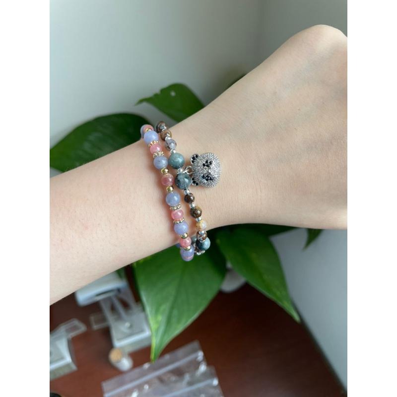 ♪坦桑石/丹泉石+紅紋石♪- 天然紅紋坦桑石—情侶閨蜜設計P款—手珠/手鍊-細節圖6