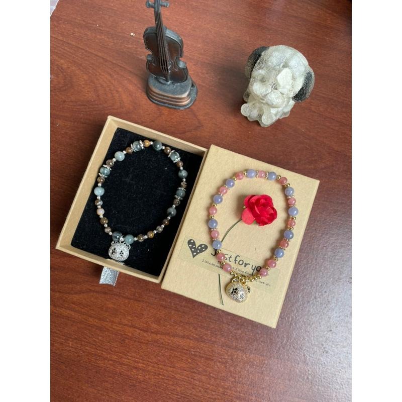 ♪坦桑石/丹泉石+紅紋石♪- 天然紅紋坦桑石—情侶閨蜜設計P款—手珠/手鍊-細節圖8