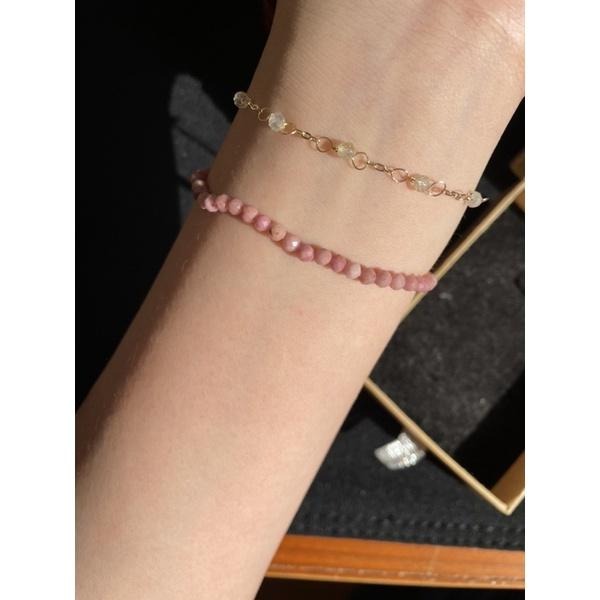 ♪天然葡萄石+14k包金♪- 5月份誕生石系列—綠葡萄石鑽切五月設計款—手鍊/手鏈-細節圖2