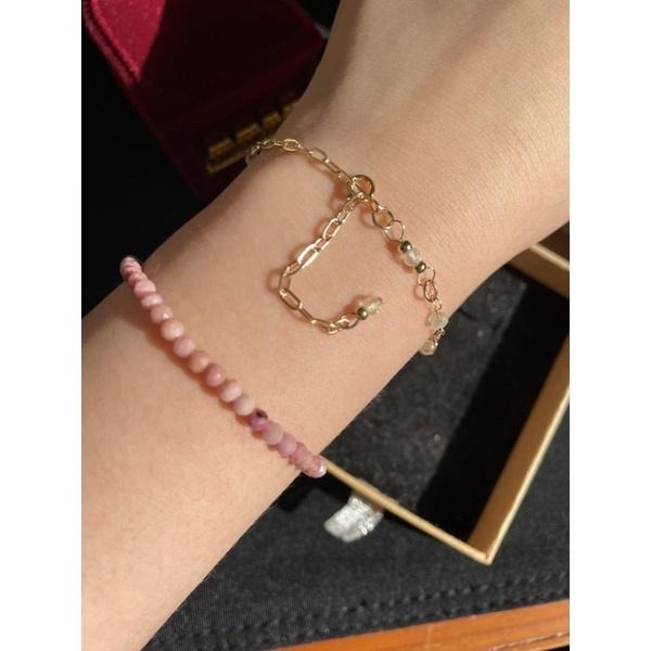 ♪天然葡萄石+14k包金♪- 5月份誕生石系列—綠葡萄石鑽切五月設計款—手鍊/手鏈-細節圖3