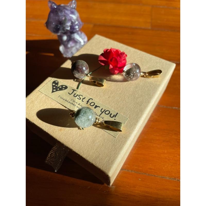 ♪彩幽靈/綠幽靈♪- 《義賣區》天然12mm幽靈水晶—項鍊/墜子-細節圖2