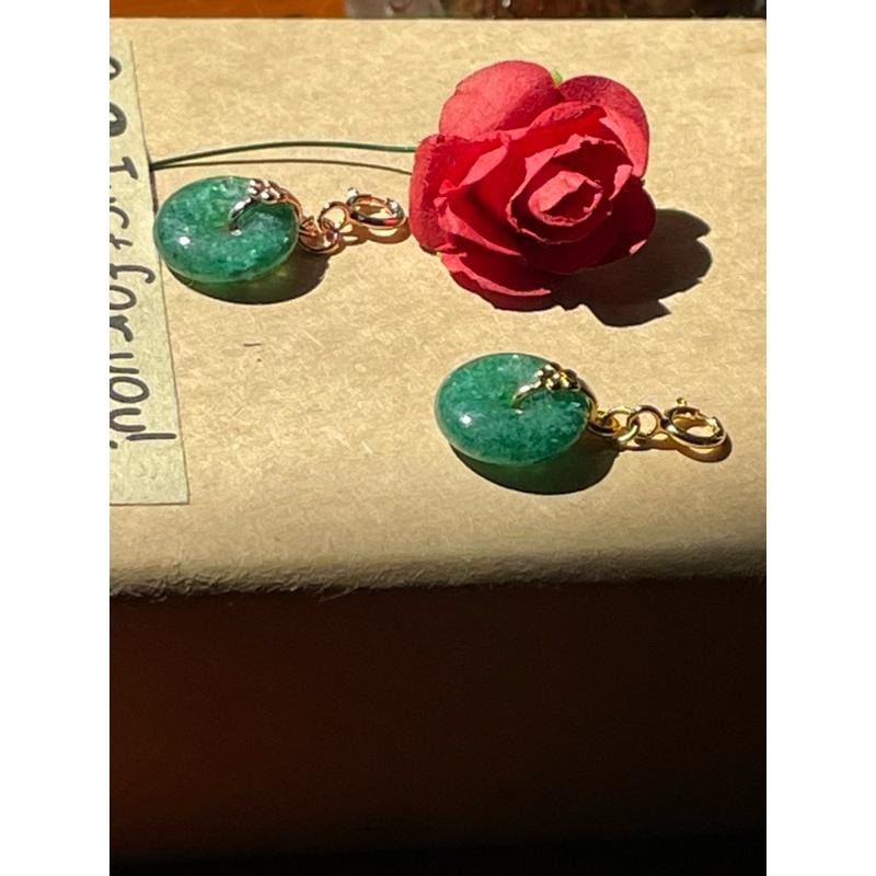 ♪祖母晶+s925♪- 天然綠雲母祖母晶純銀平安扣—小滴溜/隨意扣-細節圖2