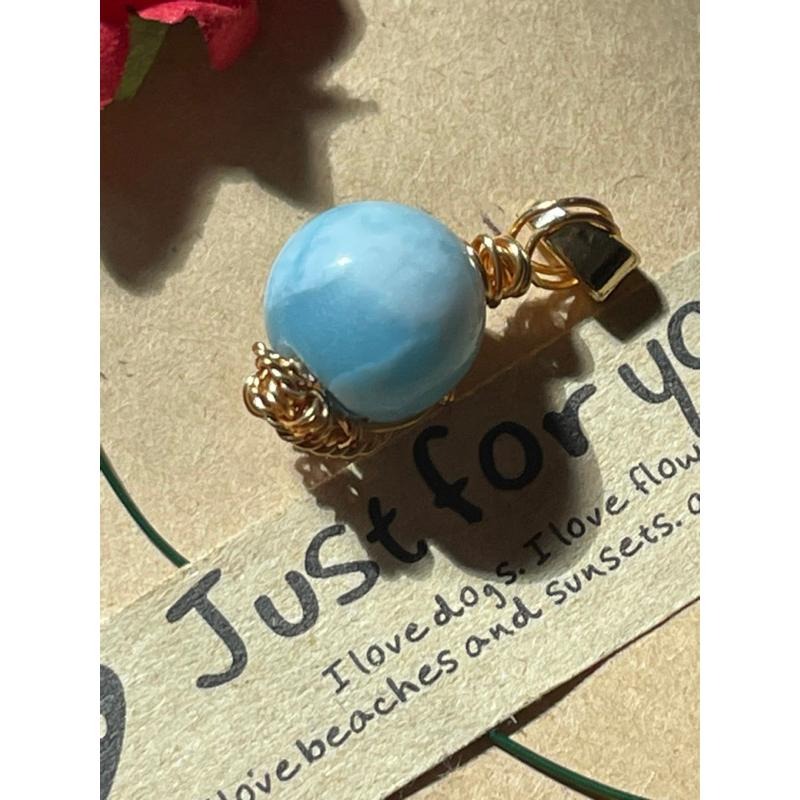 ♪拉力馬/海紋石♪- 《義賣區》天然10mm拉利馬藍海紋編織款—項鍊/墜子-細節圖2