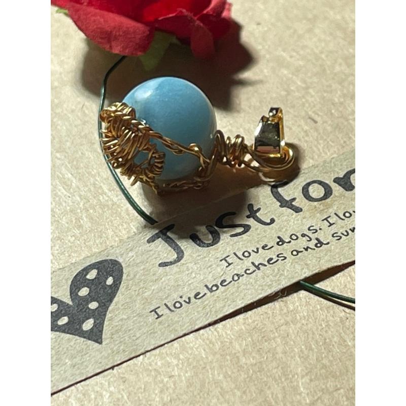 ♪拉力馬/海紋石♪- 《義賣區》天然10mm拉利馬藍海紋編織款—項鍊/墜子-細節圖3