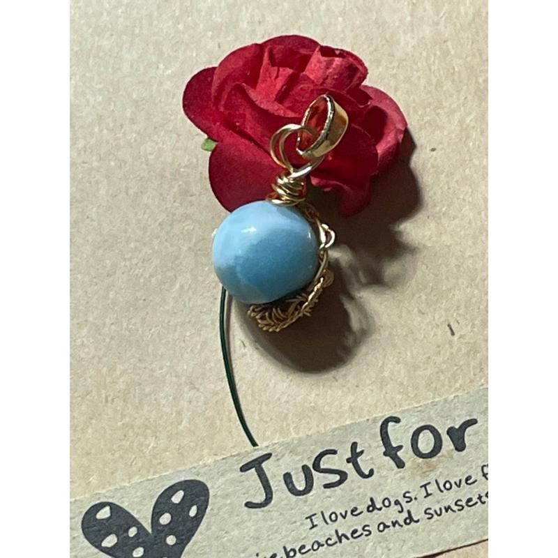 ♪拉力馬/海紋石♪- 《義賣區》天然10mm拉利馬藍海紋編織款—項鍊/墜子-細節圖4