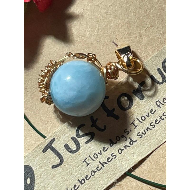 ♪拉力馬/海紋石♪- 《義賣區》天然10mm拉利馬藍海紋編織款—項鍊/墜子-細節圖5