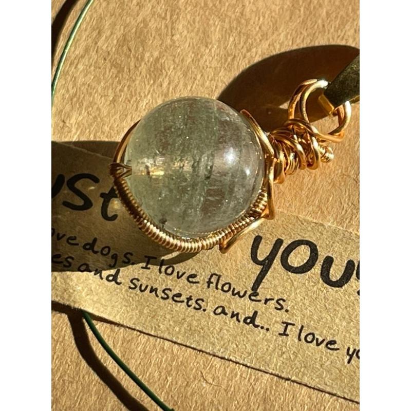 ♪綠幽靈/千層綠幽靈♪- 《義賣區》天然幽靈水晶編織款—項鍊/墜子-細節圖2