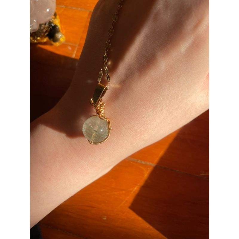 ♪綠幽靈/千層綠幽靈♪- 《義賣區》天然幽靈水晶編織款—項鍊/墜子-細節圖5