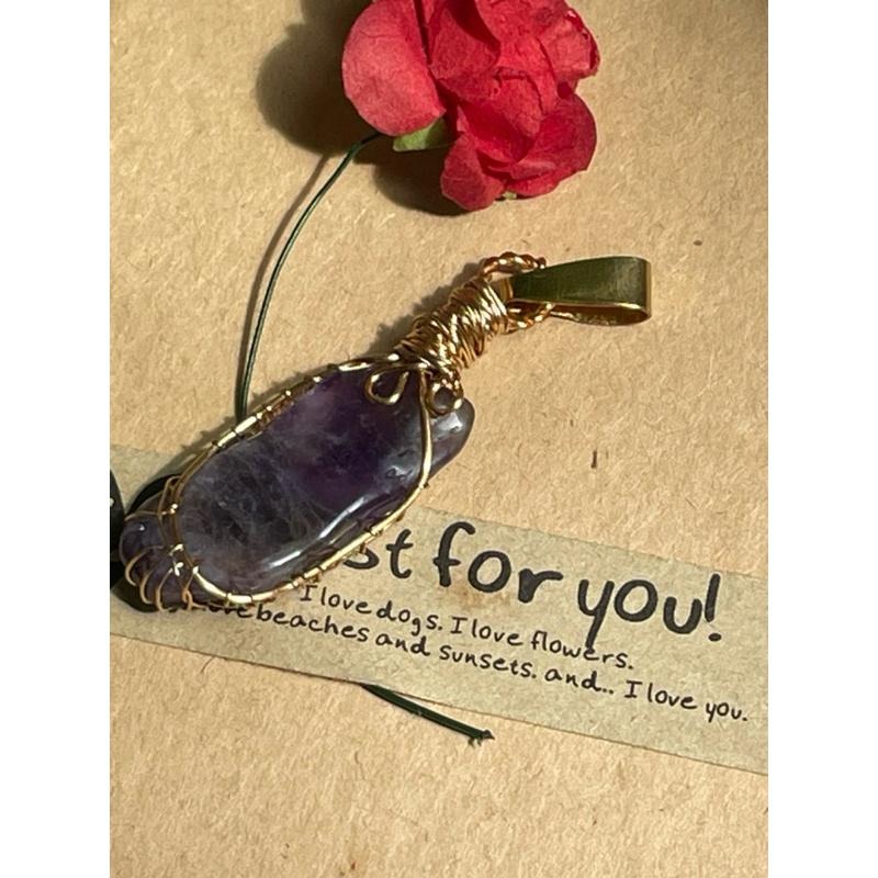 ♪紫水晶♪- 《義賣區》天然紫水晶—項鍊/墜子-細節圖2