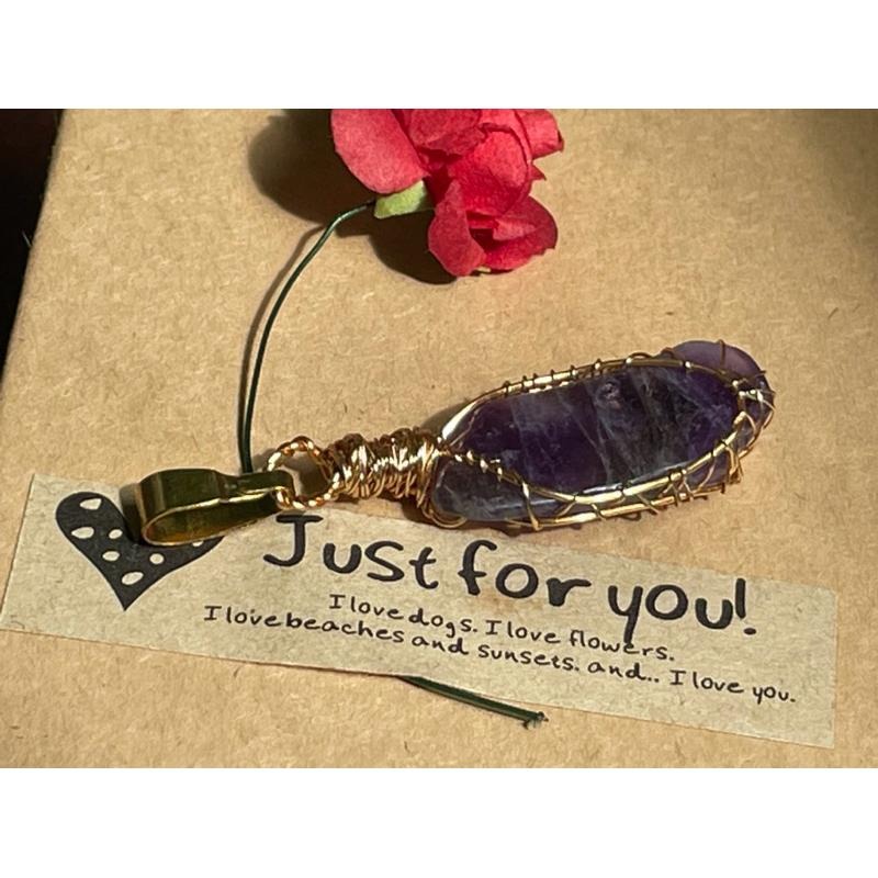 ♪紫水晶♪- 《義賣區》天然紫水晶—項鍊/墜子-細節圖4