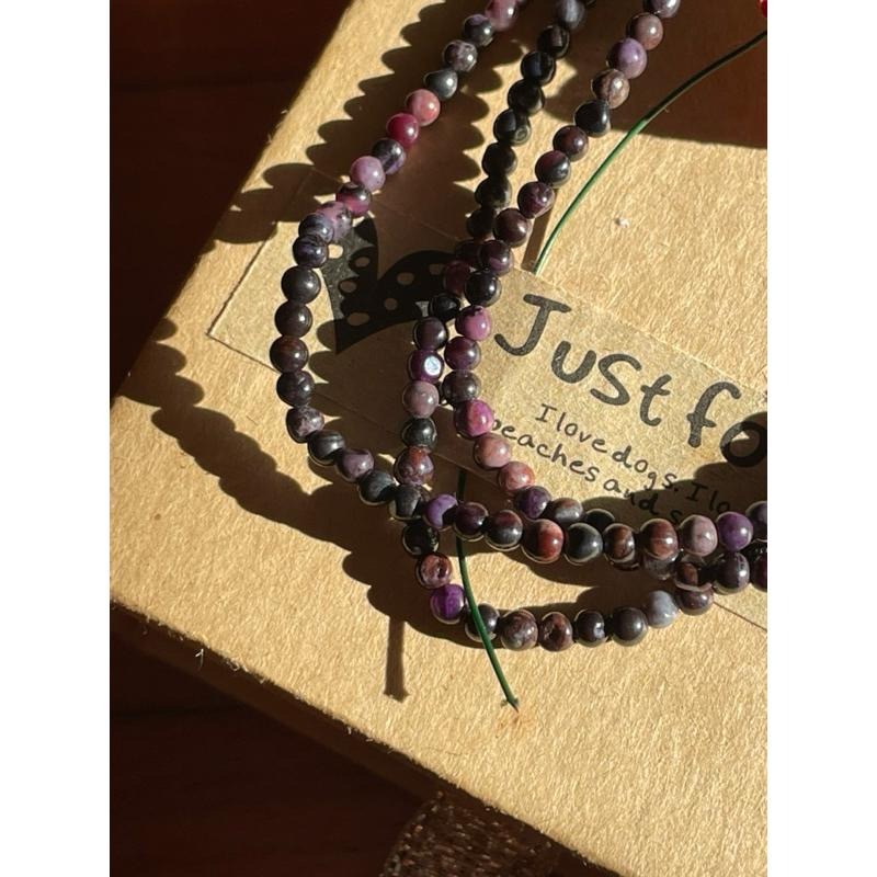 ♪蘇俱來/蘇紀石♪- 天然2mm原礦舒俱萊繞三圈/繞多圈—項鍊/手鍊-細節圖2