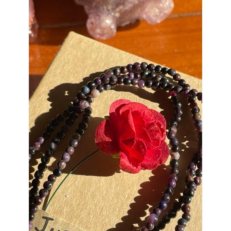 ♪蘇俱來/蘇紀石♪- 天然2mm原礦舒俱萊繞三圈/繞多圈—項鍊/手鍊-細節圖3