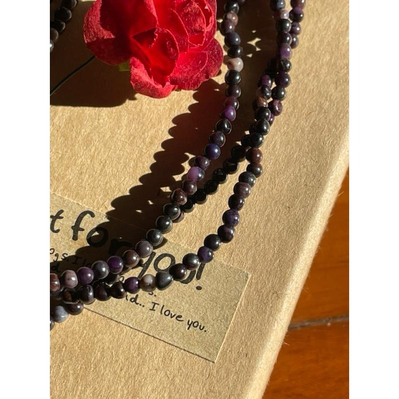 ♪蘇俱來/蘇紀石♪- 天然2mm原礦舒俱萊繞三圈/繞多圈—項鍊/手鍊-細節圖4