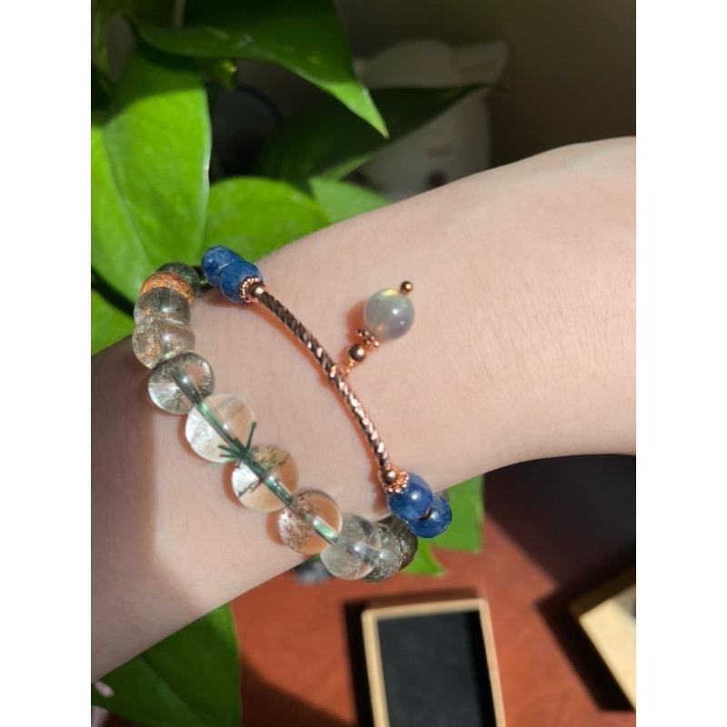 ♪藍晶石+拉長石+包k金♪-天然晶系系列設計款—三斜晶系—手珠/手鍊-細節圖7