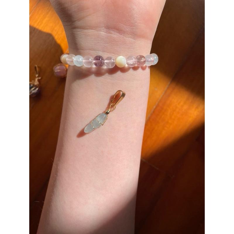 ♪海藍寶+銅線編織♪- 《義賣區》天然海水藍寶石保色銅線編織—項鏈/墜子/項鍊墜-細節圖5