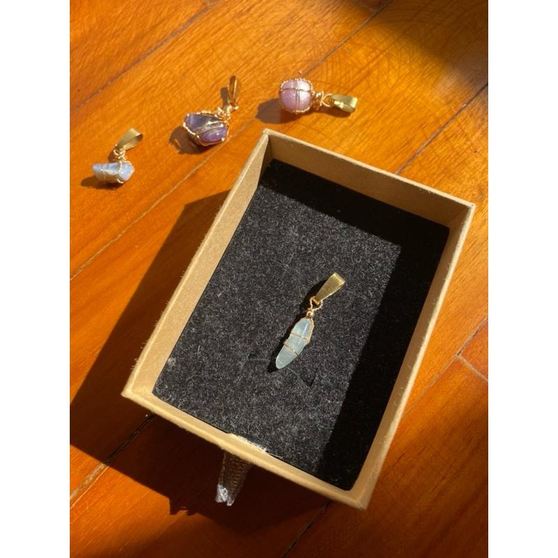 ♪海藍寶+銅線編織♪- 《義賣區》天然海水藍寶石保色銅線編織—項鏈/墜子/項鍊墜-細節圖6