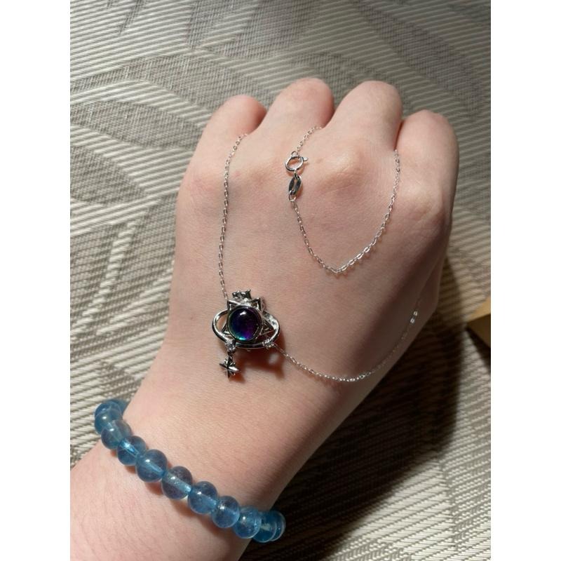 ♪天鐵+s925♪- 天然天鐵鍍幻彩純銀—項鍊/墜子-細節圖7