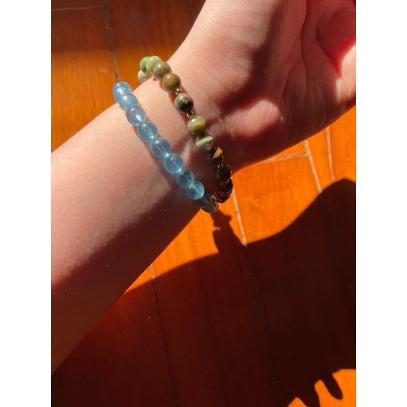 ♪彩虹黑曜石+綠澳寶/歐珀+鍍k金♪- 天然彩曜澳寶包k金—天蠍座生日禮物設計款—手珠/手鍊-細節圖6