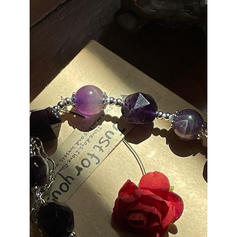 ♪紫水晶+虎牙紫極光♪- 天然紫水晶虎牙極光23設計款—手珠/手鍊-細節圖5