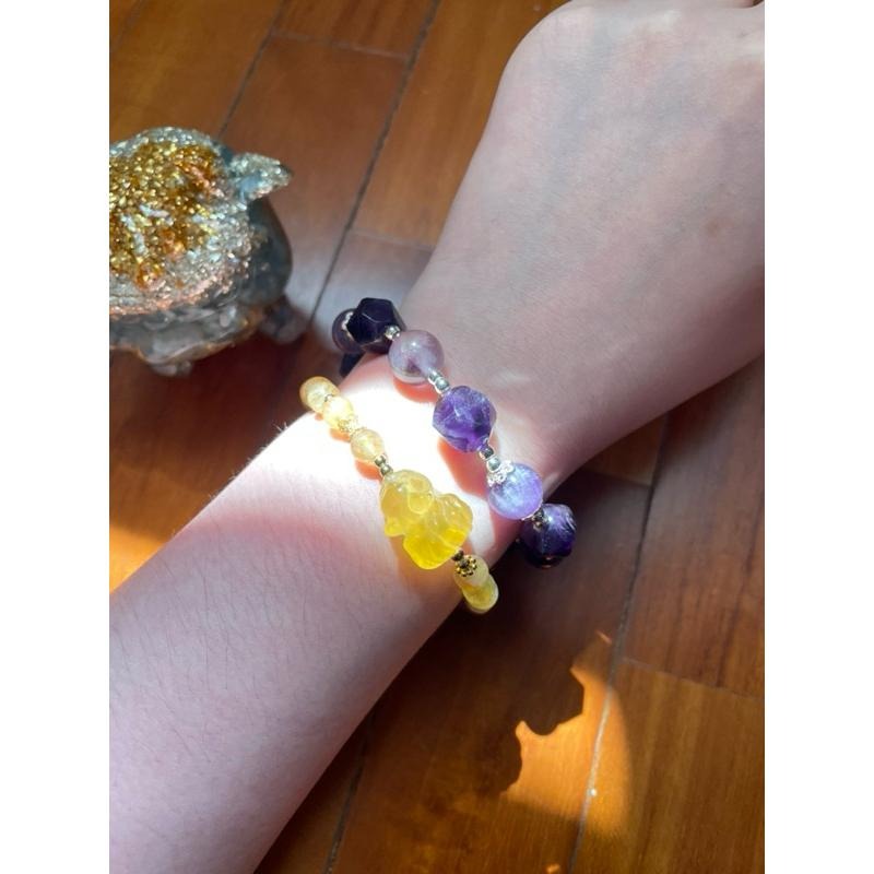 ♪紫水晶+虎牙紫極光♪- 天然紫水晶虎牙極光23設計款—手珠/手鍊-細節圖6