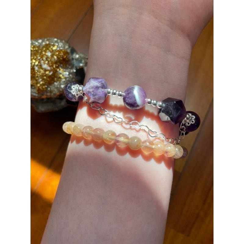 ♪紫水晶+虎牙紫極光♪- 天然紫水晶虎牙極光23設計款—手珠/手鍊-細節圖7